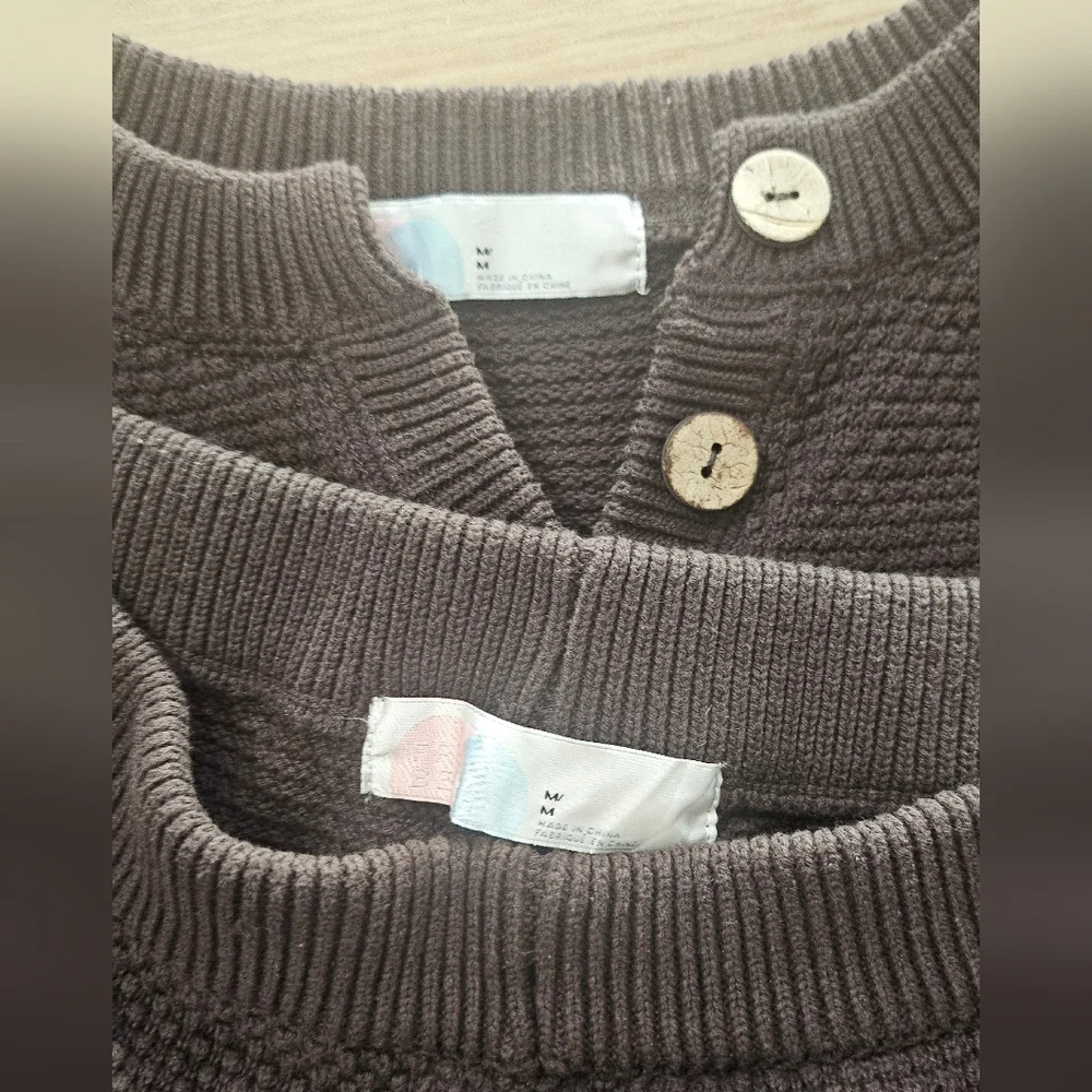 Free People Beach Cozy Brown Knit Lounge Set - Picture 3 of 4